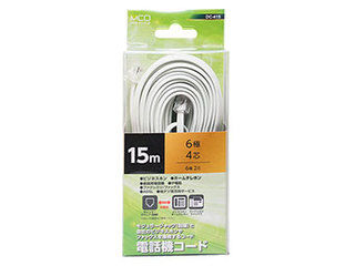 ミヨシ 【5個セット】 ミヨシ 電話機コード 6極4芯 15m 白 DC-415/WHX5 ミヨシ 【5個セット】 ミヨシ 電話機コード 6極4芯 15m 白 DC-415/WHX5