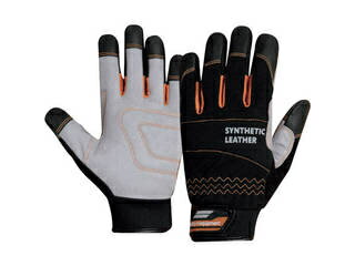 OTAFUKU GLOVE おたふく手袋 重作業用マイクロファイバー手袋 ブラック×ブロンズ Lサイズ K-85-BK/BL-L