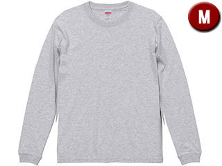 United Athle/ユナイテッドアスレ 5.6オンス ロングスリーブTシャツ (1.6インチリブ) Mサイズ (アッシュ)