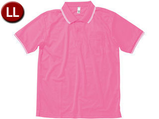 ボンマックス BONMAX 【男女兼用・ジュニア Tシャツ】ライン入りベーシックドライポロシャツ（ユニセックス） ピンク LL