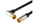 HORIC 5個セット HORIC アンテナケーブル 7m ブラック アルミヘッド L字差込式/差込式コネクタ AC70-405BKX5(2)