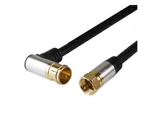 HORIC HORIC アンテナケーブル 10m ブラック アルミヘッド L字差込式/ネジ式コネクタ AC100-392BK