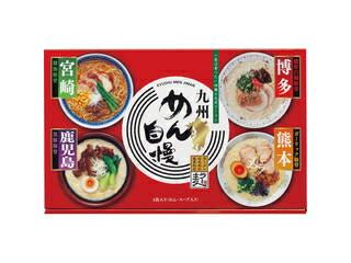 小麦の生産高全国2位の福岡県が5年の歳月を掛けて開発したラーメン専用小麦「ラー麦」を100％使用した麺にじっくり煮込んだ白濁豚骨の博多、豚骨スープにガーリックの風味が効いた熊本、黒豚エキスを使用した鹿児島、醤油を入れあっさりとした醤油豚骨の...