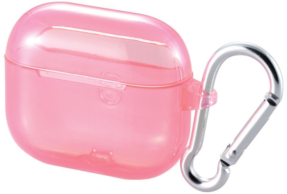 ELECOM エレコム AVA-AP3UCPN(ピンク) AirPods (第3世代)用カラビナ付きソフトケース