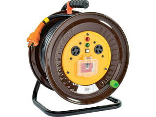 NICHIDO/日動工業 電工ドラム 三相200V 過負荷漏電保護兼用ブレーカー付 20m ND-EC320-20A