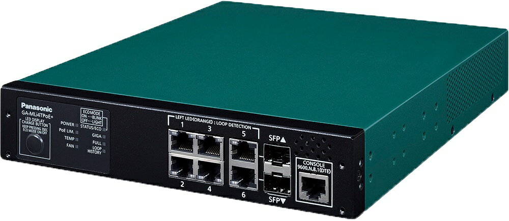パナソニックEWネットワークス 6ポート PoE給電スイッチングハブ GA-MLi4TPoE+ PN260493H