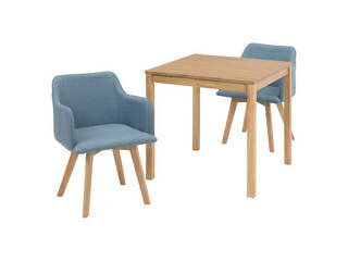 萩原 ハギハラ ダイニング3点セット ナチュラル(テーブル)×ブルー(チェア) SH-8620LNT-23BL-3S メーカー直送 同梱不可 カード決済のみ対応 沖縄・北海道・離島お届け並びに時間指定不可