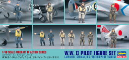 Hasegawa ハセガワ 1/48 W.W.II パイロット フィギュア セット (日・独・米・英) X48-7