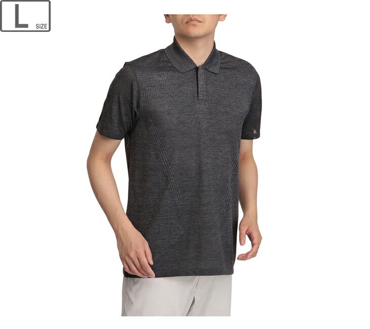 【在庫限り】 ミズノ mizuno MG ジャガード半袖シャツ Lサイズ (09:ブラック) 52MA1009