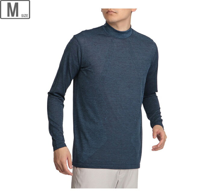 ミズノ mizuno 【メンズ】MG ジャガード長袖シャツ 【Mサイズ】【ディープネイビー】 52MA1019