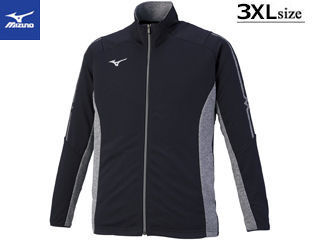 ミズノ mizuno ウォームアップジャケット ユニセックス 3XL (14：ディープネイビー×グレー杢×シルバー) 32MC0110