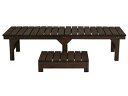住まいスタイル ユニット縁台ベンチ hiyori(ひより) ステップセット(幅174・奥行55) DE-17455STP-DBR ダークブラウン 同梱注文不可 ...