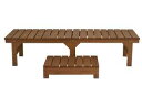 住まいスタイル ユニット縁台ベンチ hiyori(ひより) ステップセット(幅174・奥行55) DE-17455STP-LBR ライトブラウン 同梱注文不可 ...
