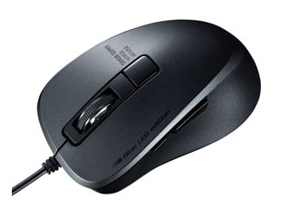 サンワサプライ 静音有線ブルーLEDマウス(5ボタン・ブラック)MA-BL156BK