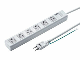 サンワサプライ シャッタータップ（3P・6個口・2.5m）TAP-SH3625MG