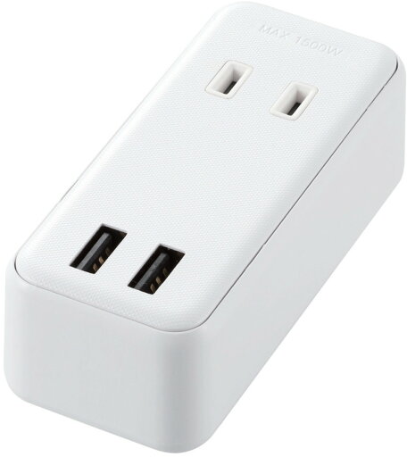 ELECOM エレコム USBタップ/USBメス×2/AC×2/直挿し/ケーブル無/2.4A/ホワイト MOT-U07-22WH ELECOM エレコム USBタップ/USBメス×2/AC×2/直挿し/ケーブル無/2.4A/ホワイト MOT-U07-22WH