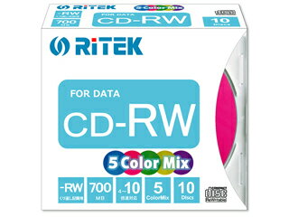 Ri-JAPAN/アールアイジャパン CD-RW700.MIX10P A　データ用CD-RW(5色各2枚入り) CD-RW For Data