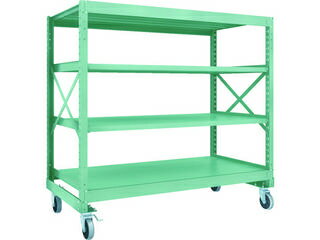 【組立・輸送等の都合で納期に3週間以上かかります】 TRUSCO/トラスコ中山 【代引不可】R3型ボルト式中量棚W1800XD900XH1500 4段 Φ150 ウレタンキャスター付 R3-5694-U150