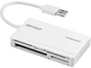 BUFFALO バッファロー USB2.0 マルチカードリーダー UHS-I 対応ケーブル収納モデル ホワイト BSCR500U2WH(2)