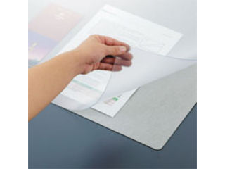 Crown/クラウン 再生オレフィンデスクマット ダブル(グレー下敷付) CR-OM3WR-LGR