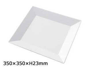 ニシキ プラ容器　角皿 35（10枚入）白磁