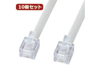 サンワサプライ 【10個セット】 サンワサプライ エコロジー電話ケーブル(ノーマル) TEL-EN-7N2 TEL-EN-7N2X10