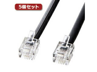 サンワサプライ 【5個セット】 サンワサプライ モジュラーケーブル(黒) TEL-N1-20BKN2X5 サンワサプライ 【5個セット】 サンワサプライ モジュラーケーブル(黒) TEL-N1-20BKN2X5