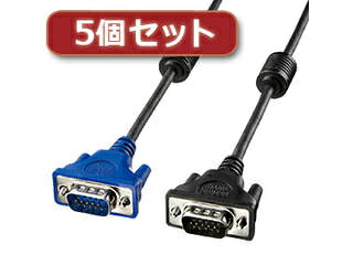 サンワサプライ 【5個セット】 サンワサプライ ディスプレイケーブル5m KC-H5X5