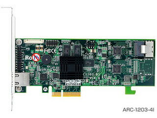 ARECA 納期未定 SerialATA III RAIDカード4ポート版 PCI-Express x 4 FOケーブル付 ARC-1203-4I