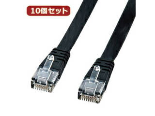 サンワサプライ 【10個セット】サンワサプライ UTPエンハンスドカテゴリ5より線フラットケーブル(ブラック・2m) LA-FL5-02K サンワサプライ 【10個セット】サンワサプライ UTPエンハンスドカテゴリ5より線フラットケーブル(ブラック・2m) LA-FL5-02K