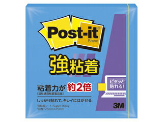 3M スリーエムジャパン Post-it ポスト・イット 強粘着 ノート エレクトリックブルー 654SS-B 縦75×横75mm 21_12mp10 3m_psta