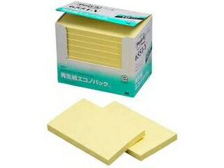 3M スリーエムジャパン Post-it ポストイット 再生紙エコノパック ノート 6551-Y イエロー 縦75×横127mm 100枚 10パッド 21_12mp10 3m_psta