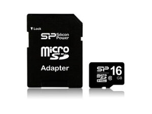 Silicon Power/シリコンパワー microSDHCカード 16GB Class10/クラス10 (SDアダプター付) SP016GBSTH010V10SP