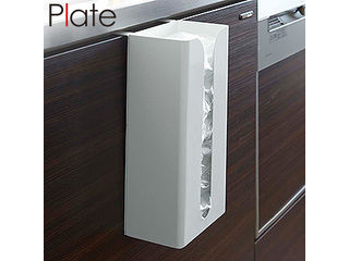 YAMAZAKI 山崎実業 【Plate/プレート】ポリ袋＆キッチンペーパーホルダー ホワイト (7982)