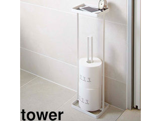 yamazaki tower YAMAZAKI 山崎実業 tower タワー トレイ付きトイレットペーパースタンド ホワイト (7739) tower-r yamazaki tower YAMAZAKI 山崎実業 tower タワー トレイ付きトイレットペーパースタンド ホワイト (7739) tower-r