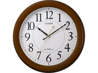 CITIZEN/シチズン 8MY514-006 電波掛時計 茶色半艶仕上（白） 連続秒針 電池交換お知らせ機能付