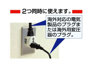 カシムラ NTI-106 海外用 2口変換プラグ 【Aタイプ】