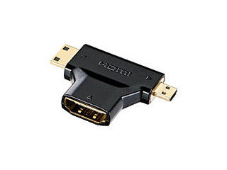 サンワサプライ HDMI変換アダプタ ミニ&マイクロHDMI マットブラック AD-HD11MMC