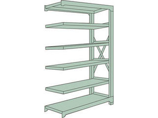 【組立・輸送等の都合で納期に3週間以上かかります】 TRUSCO/トラスコ中山 【代引不可】R3型中量棚 1500X450XH2100 6段 連結 R3-7556B(4)
