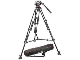 楽天ムラウチ★メーカー在庫僅少の為、納期にお時間がかかる場合があります。 Manfrotto マンフロット MVH502A.546BK-1　ビデオキット ツイン3段アルミ MSタイプ