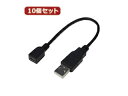 変換名人 変換名人 【10個セット】 USBケーブル20 A(オス) to mini(メス) USBAA/M5B20X10(2)