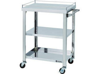 【組立・輸送等の都合で納期に3週間以上かかります】 azuma/東製作所 【代引不可】4方コボレ止め付きワゴン 3段 4GWG3-600K