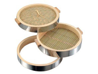 18−0　中華セイロ　ステンレス枠　台輪　45cm