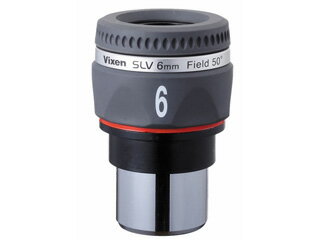 「SLVシリーズ(サイズ31.7mm)」接眼レンズは、見口部分がポップアップ(ツイストアップ)式となっています(NLV50mm除く)ので、見口の高さが変更できます。※画像はイメージ（SLV20mm）です。■強度に配慮しフルメタルボディとなっています(レンズ、目当ておよびグリップ部分を除く)。■光学系は従来のNLVシリーズ接眼レンズ同様に全面にマルチコートを施したフーリーマルチコートを採用。 ■レンズ素材には高級ランタン系ガラスを使用し(50mm除く)、鮮明な視野と優れたコントラストを実現しています。 ■アイレリーフ20mm統一のハイアイポイント設計で、長時間の観測でも目が疲れにくく、メガネをかけたままでも全視野が見やすいです。【接眼レンズと倍率について】 倍率は、鏡筒の対物レンズ(主鏡)焦点距離÷接眼レンズの焦点距離によって決まります。 例えば、A80Mf鏡筒(焦点距離910mm)に接眼レンズSLV10mm(焦点距離10mm)を取付けた場合、 910 ÷ 10 = 91したがって、倍率は 91倍 となります。 【仕様】●差込径サイズ　　　31.7mm ●見掛視界　　　50度 ●アイレリーフ　　　20mm●重さ　　　165g※こちらの接眼レンズは、差込径のサイズが31.7mm径です。お持ちの鏡筒に合うものをお選びください。 ※仕様及び外観は改善のため予告なく変更することがあります。SLV6MM　