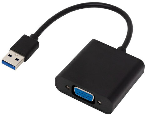 ■特徴・パソコンのUSB 3.0ポートからVGAポート搭載ディスプレイ/プロジェクターなどに映像を出力します。（音声は出力できません）・パソコンの映像出力と併用して、マルチディスプレイ環境が構築できます。・最大でFull HD (1920×1080)/60Hzに対応します。・画面表示は複製/拡張の両モードに対応します。・ドライバは本製品を接続するとWindows上に表示されるフォルダから簡単にインストールできます。・パソコン1台につき、本製品を4台まで接続できます。■仕様・USB 3.0規格対応・最大解像度: 1920×1080 (1080p)/60Hz・対応OS: Windows 10/11 (32/64bit)・システム条件: グラフィックチップ搭載パソコン (CPU Core i5 2.8GHz、RAM 4GB 以上の環境を推奨)・電源: USBバスパワー・コネクタ形状 パソコン側: USB 3.0 Standard-A オス ディスプレイ側: VGA メス (ミニD-Sub15ピン)・カラー: ブラック・ケーブル長: 約15cm・付属品: 取扱説明書■ご注意・HDCPには対応しません。・OSが起動後に画面表示されるため、BIOS設定画面などは表示できません。AMCUSBVGA　