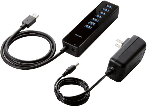 ELECOM エレコム USB HUB3.0/マグネット付き/セルフパワー/7ポート/ブラック U3H-T719SBK ELECOM エレコム USB HUB3.0/マグネット付き/セルフパワー/7ポート/ブラック U3H-T719SBK
