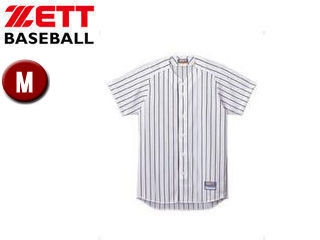 ゼット ZETT BU521-1129 フルオープン ストライプメッシュシャツ 【M】 （ホワイト×ネイビー）