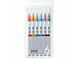 Kuretake/呉竹 クリーンカラーリアルブラッシュ 6ショク RB6000AT/6VA