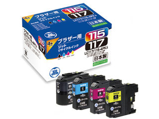 JIT/ジット LC117/115-4PK 4色セット 大容量タイプ対応ジットリサイクルインク JIT-B1171154P 【jitbrother】