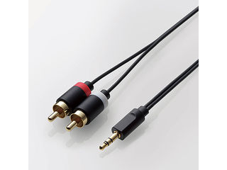 ELECOM エレコム AVケーブル/音楽伝送/3.5φ-RCAピンプラグ×2 1.0m DH-MWRN10